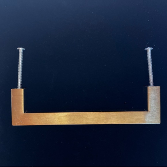 35 x Brushed Brass Finish 5” Cabinet Drawer Door Handles Pulls Modern Square